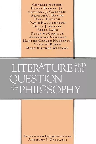 Literature and the Question of Philosophy cover