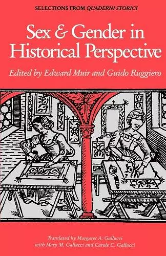 Sex and Gender in Historical Perspective cover