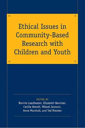 Ethical Issues in Community-Based Research with Children and Youth cover