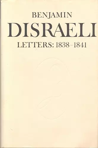 Benjamin Disraeli Letters cover