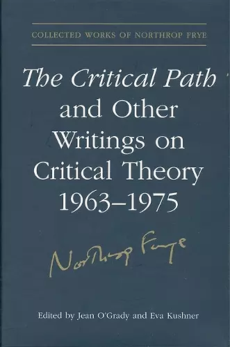 The Critical Path and Other Writings on Critical Theory, 1963-1975 cover