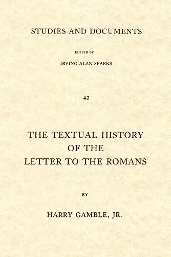 Textual History of the Letter to the Romans cover