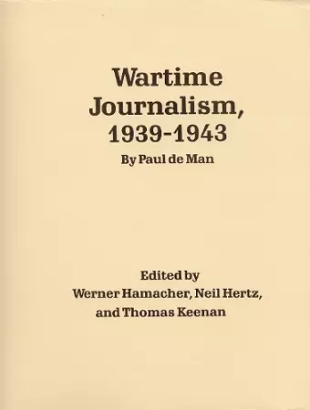 Wartime Journalism, 1939-43 cover