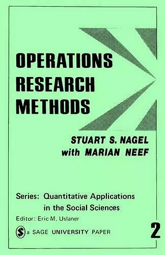 Operations Research Methods cover