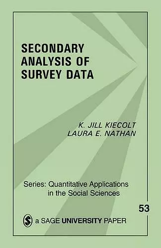 Secondary Analysis of Survey Data cover