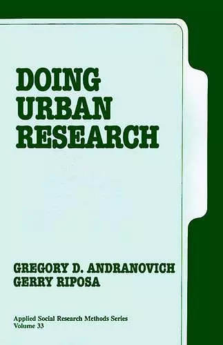 Doing Urban Research cover