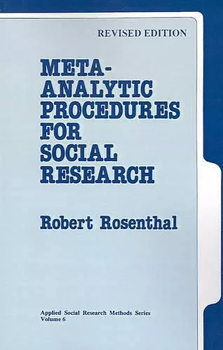 Meta-Analytic Procedures for Social Research cover