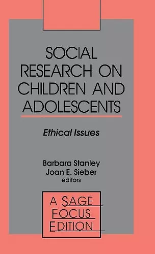 Social Research on Children and Adolescents cover