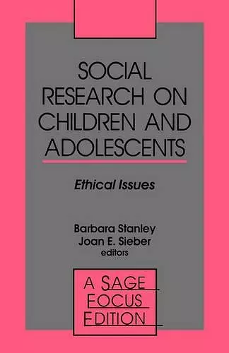 Social Research on Children and Adolescents cover