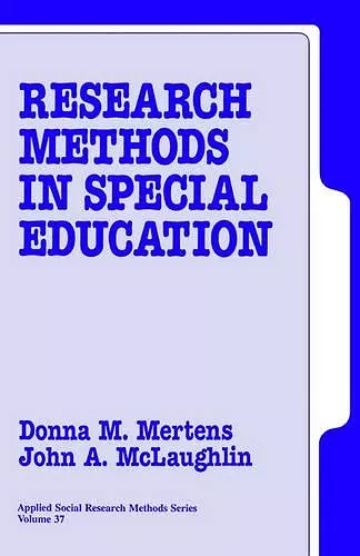 Research Methods in Special Education cover