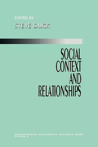 Social Context and Relationships cover