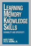 Learning and Memory of Knowledge and Skills cover