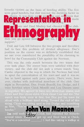 Representation in Ethnography cover