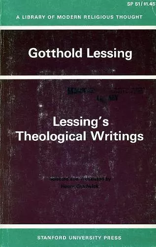 Lessing’s Theological Writings cover