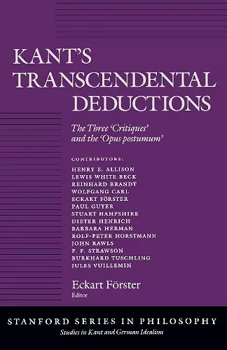 Kant’s Transcendental Deductions cover