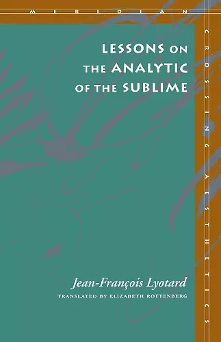 Lessons on the Analytic of the Sublime cover