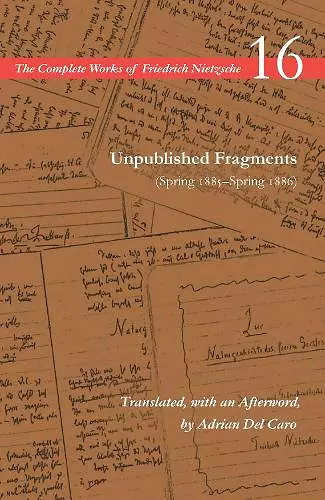 Unpublished Fragments (Spring 1885–Spring 1886) cover