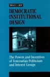 Democratic Institutional Design cover