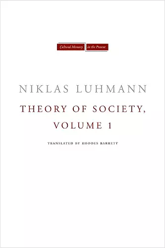 Theory of Society, Volume 1 cover