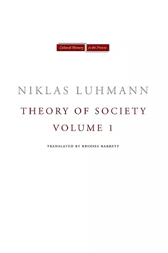 Theory of Society, Volume 1 cover