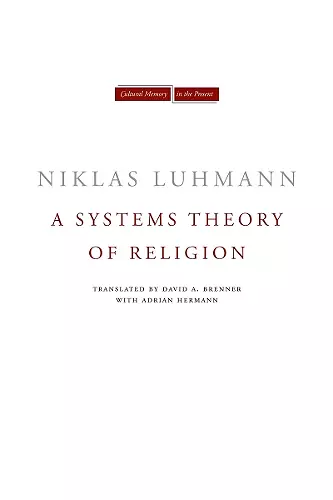 A Systems Theory of Religion cover