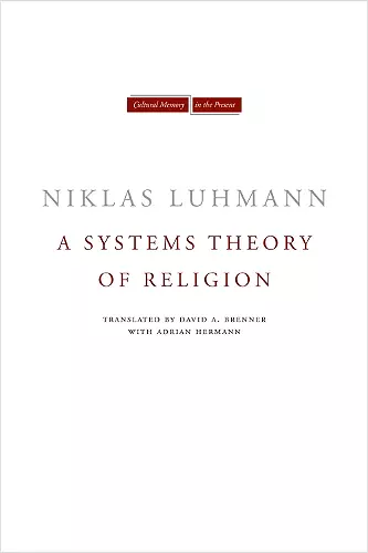 A Systems Theory of Religion cover