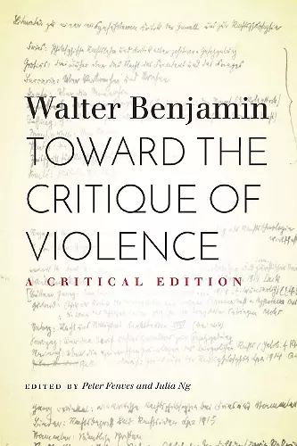 Toward the Critique of Violence cover