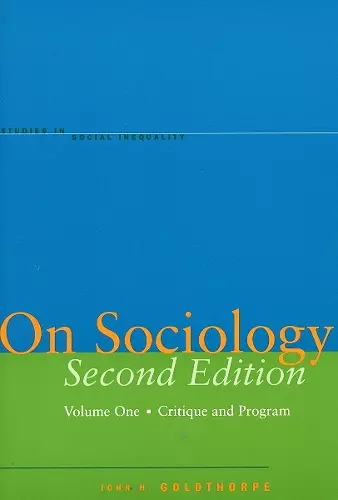 On Sociology Second Edition Volume One cover