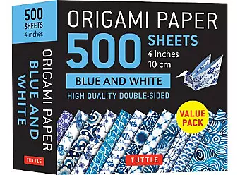 Origami Paper 500 sheets Blue and White 4" (10 cm) cover