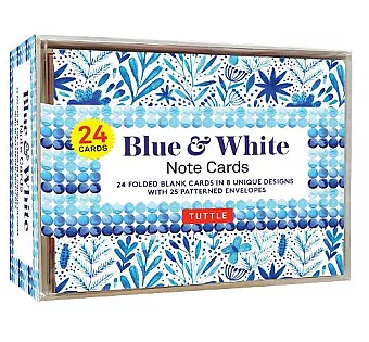 Blue & White Note Cards, 24 Blank Cards cover