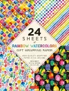 Rainbow Watercolors Gift Wrapping Paper - 24 sheets cover