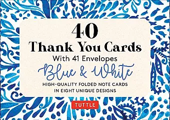 Blue & White, 40 Thank You Cards with Envelopes cover