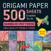 Origami Paper 500 sheets Marbled Patterns 6" (15 cm) cover