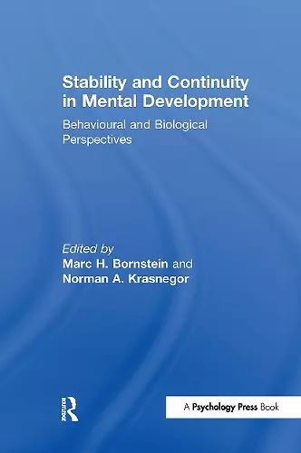 Stability and Continuity in Mental Development cover