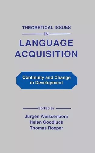 Theoretical Issues in Language Acquisition cover
