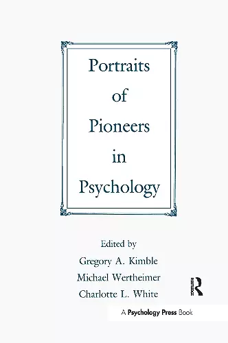 Portraits of Pioneers in Psychology cover