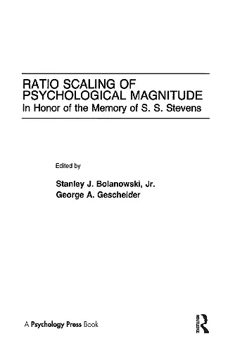 Ratio Scaling of Psychological Magnitude cover