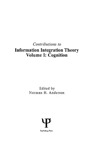 Contributions To Information Integration Theory cover