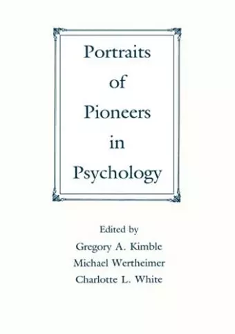 Portraits of Pioneers in Psychology cover