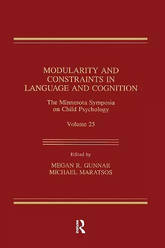 Modularity and Constraints in Language and Cognition cover