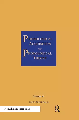 Phonological Acquisition and Phonological Theory cover