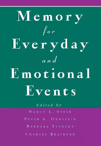 Memory for Everyday and Emotional Events cover