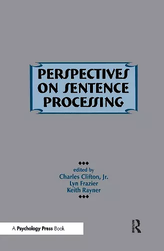 Perspectives on Sentence Processing cover