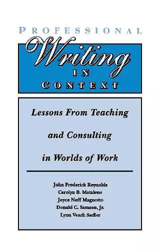 Professional Writing in Context cover