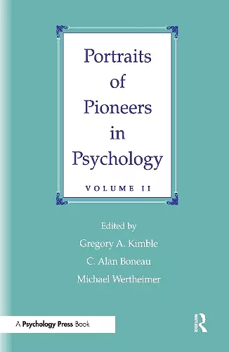 Portraits of Pioneers in Psychology cover