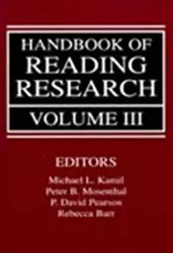 Handbook of Reading Research, Volume III cover