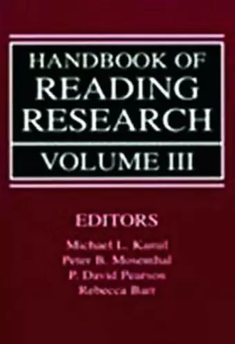 Handbook of Reading Research, Volume III cover