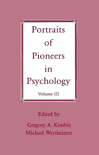 Portraits of Pioneers in Psychology cover