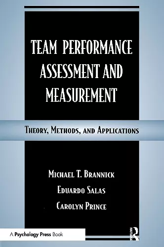 Team Performance Assessment and Measurement cover