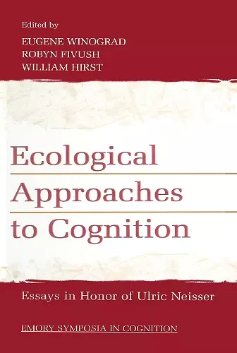 Ecological Approaches to Cognition cover